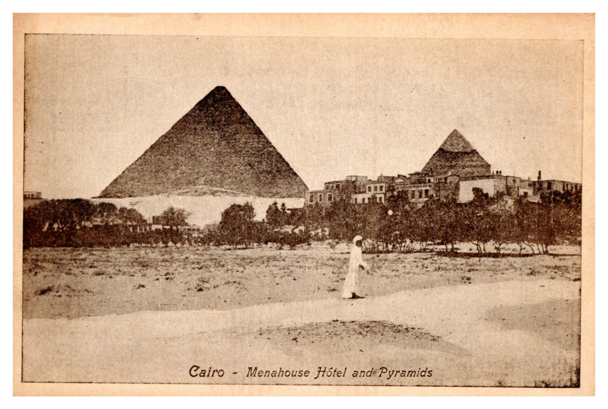 Giza — Mena House Hotel and the Pyramids — postcard front