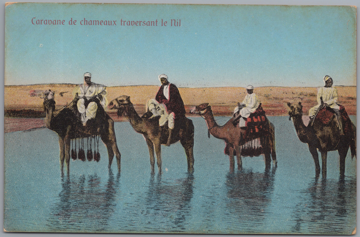 PC01117 | P12 | Egypt — Camel Riders Crossing the Nile — front