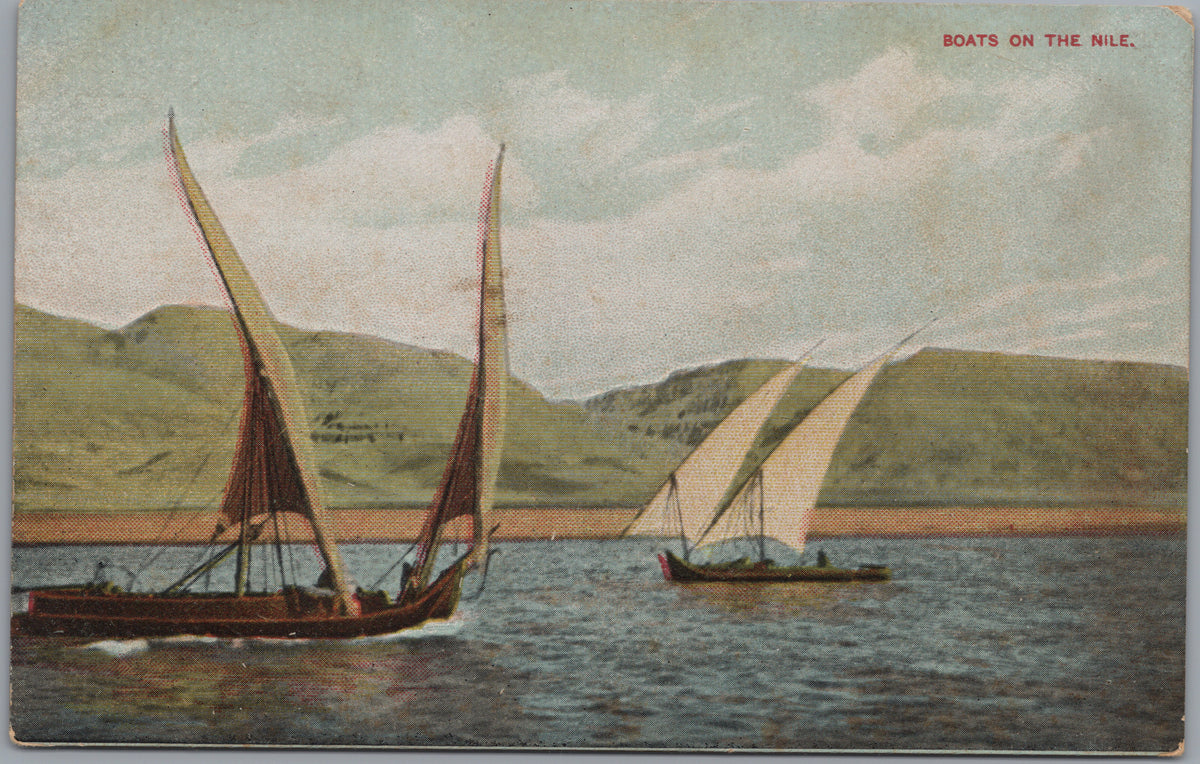 PC01127 | P13 | Egypt — Feluccas under Sail on the Nile — front