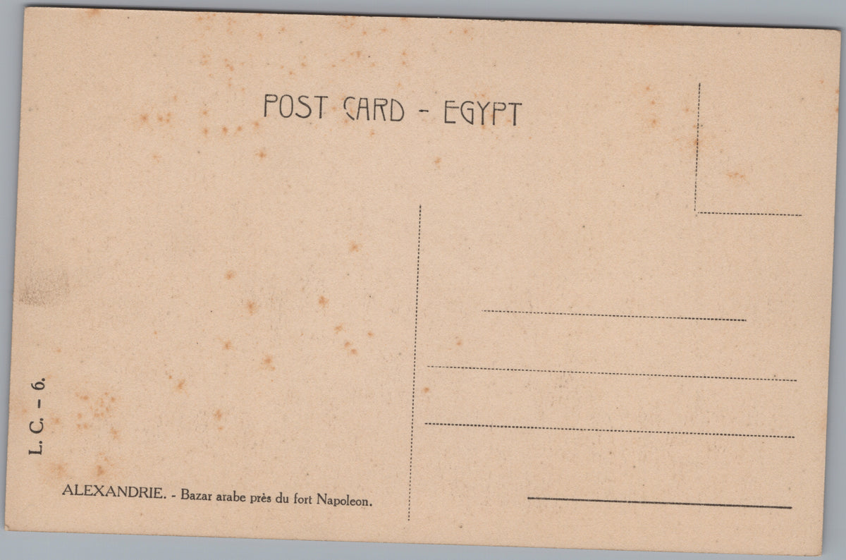 PC01151 | P16 | Alexandria — People and Stalls in a Market Street — reverse