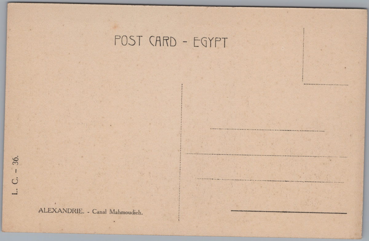 PC01157 | P16 | Alexandria — Sailing Boats on the Canal — reverse