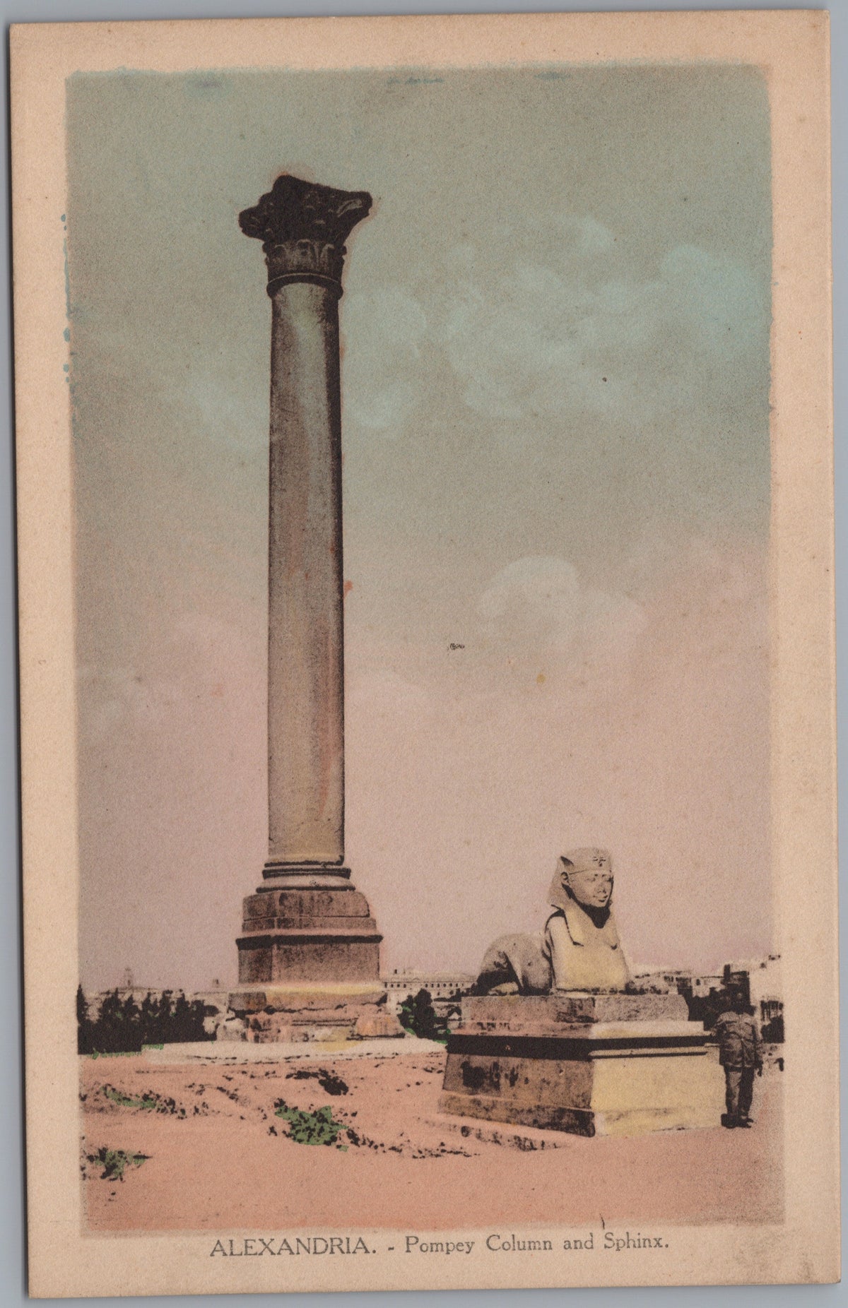 PC01167 | P17 | Alexandria — Pompey's Pillar with Stone Sphinx — front