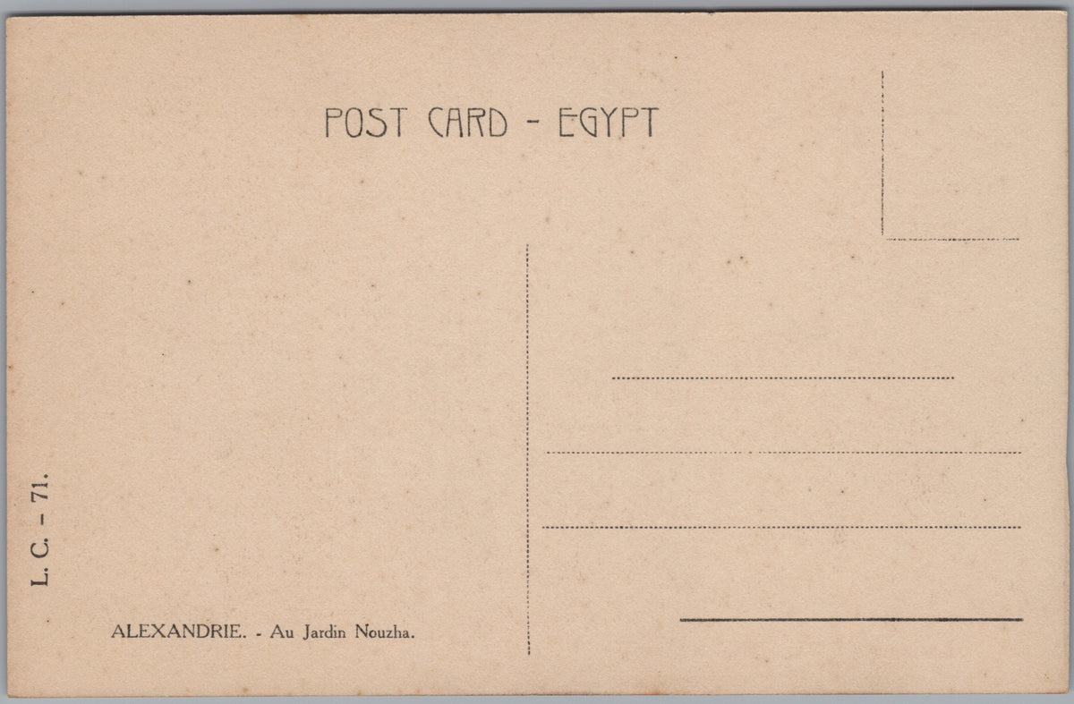 PC01180 | P18 | Alexandria — Pavilion in the Nouzha Gardens — reverse