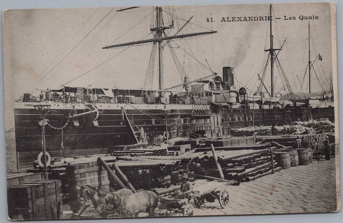 PC01222 | P23 | Alexandria — Ships at the Quays — front