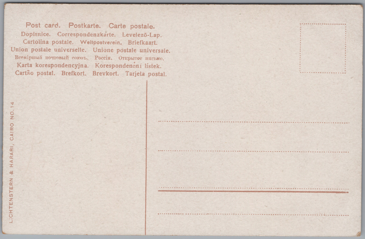 PC01232 | P24 | Giza — Camel Rider beside Floodwater and Pyramids — reverse