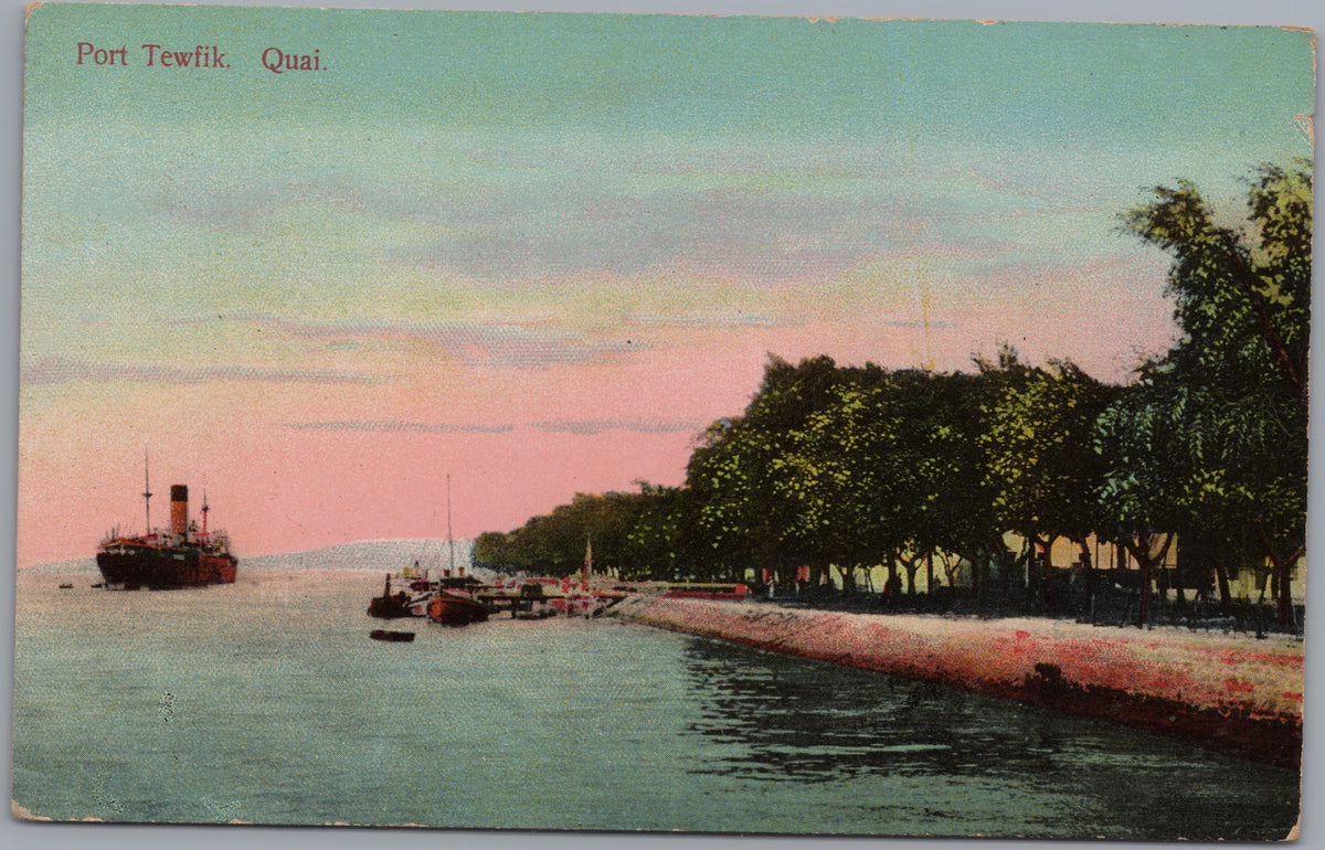 PC01239 | P24 | Port Tewfik — Tree-Lined Quay — front