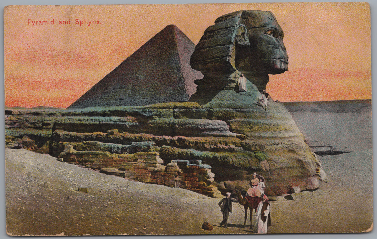PC01256 | P26 | Giza — Sphinx with Pyramid beyond — front