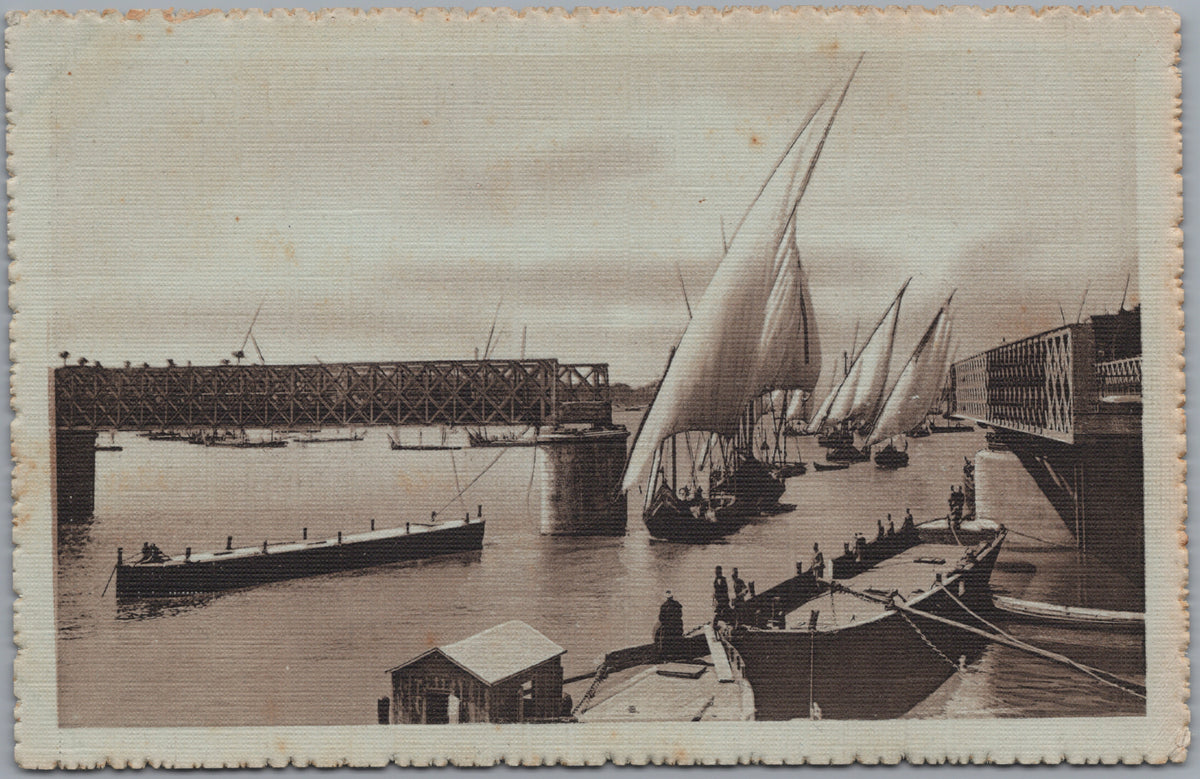 PC01280 | P28 | Cairo — Feluccas beside the Kasr el Nil Bridge — front