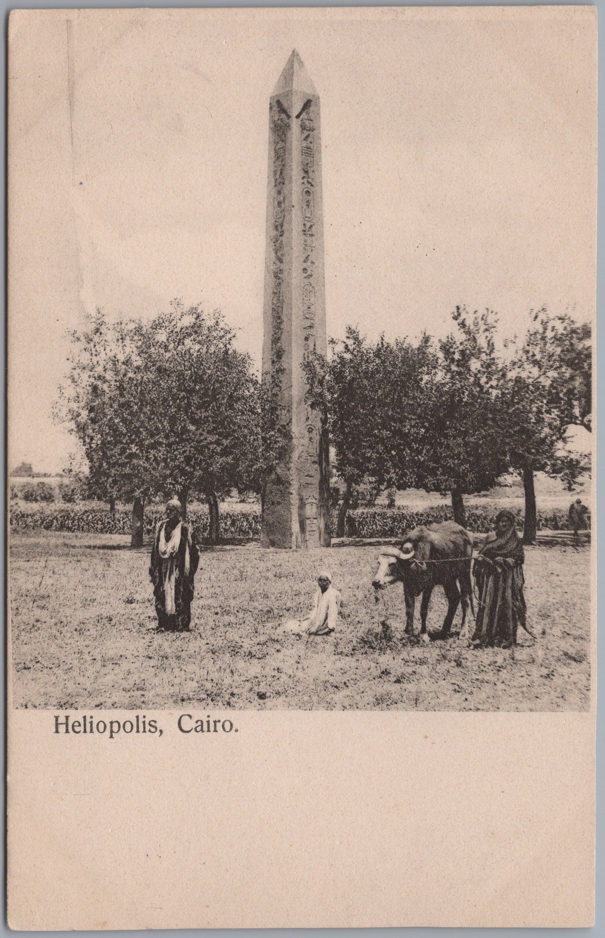 PC01286 | P29 | Heliopolis — Ancient Obelisk with Visitors — front