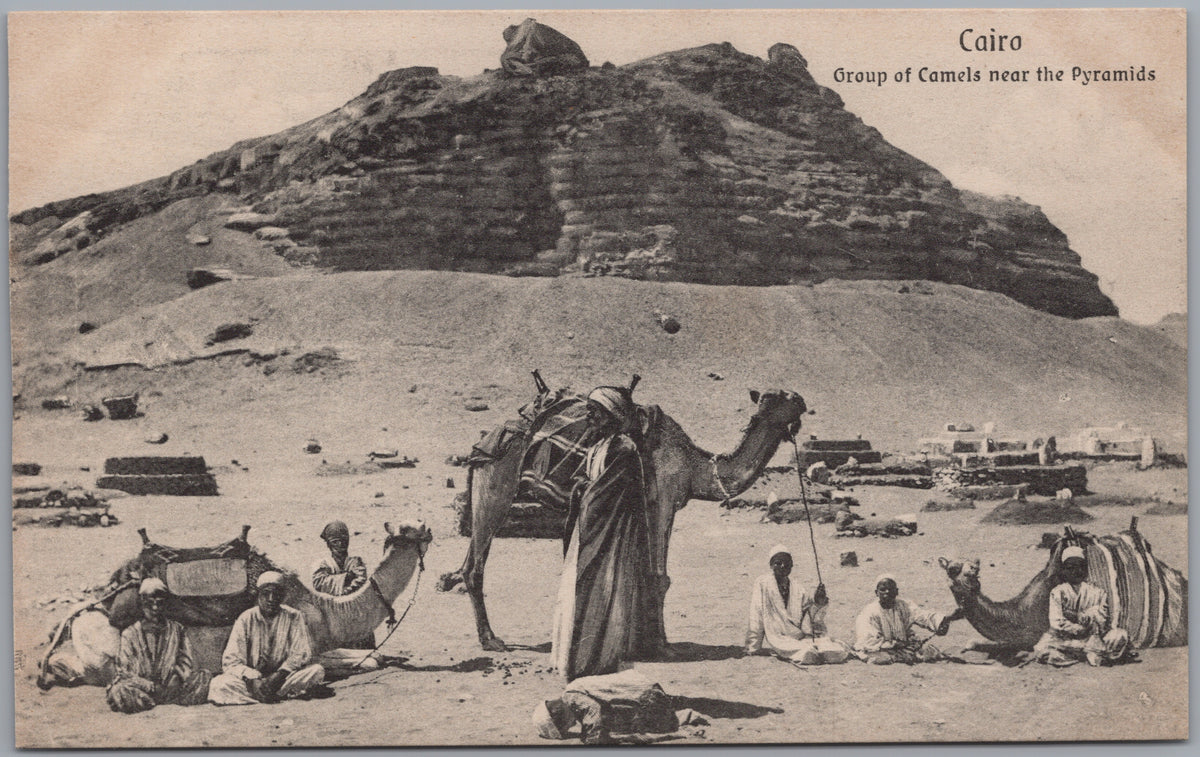 PC01302 | P31 | Giza — Camels beside a Ruined Pyramid — front