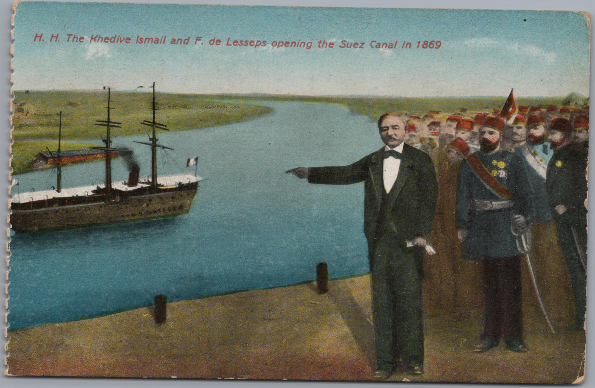 PC01320 | P32 | Suez Canal — Ceremonial Scene beside a Passing Ship — front