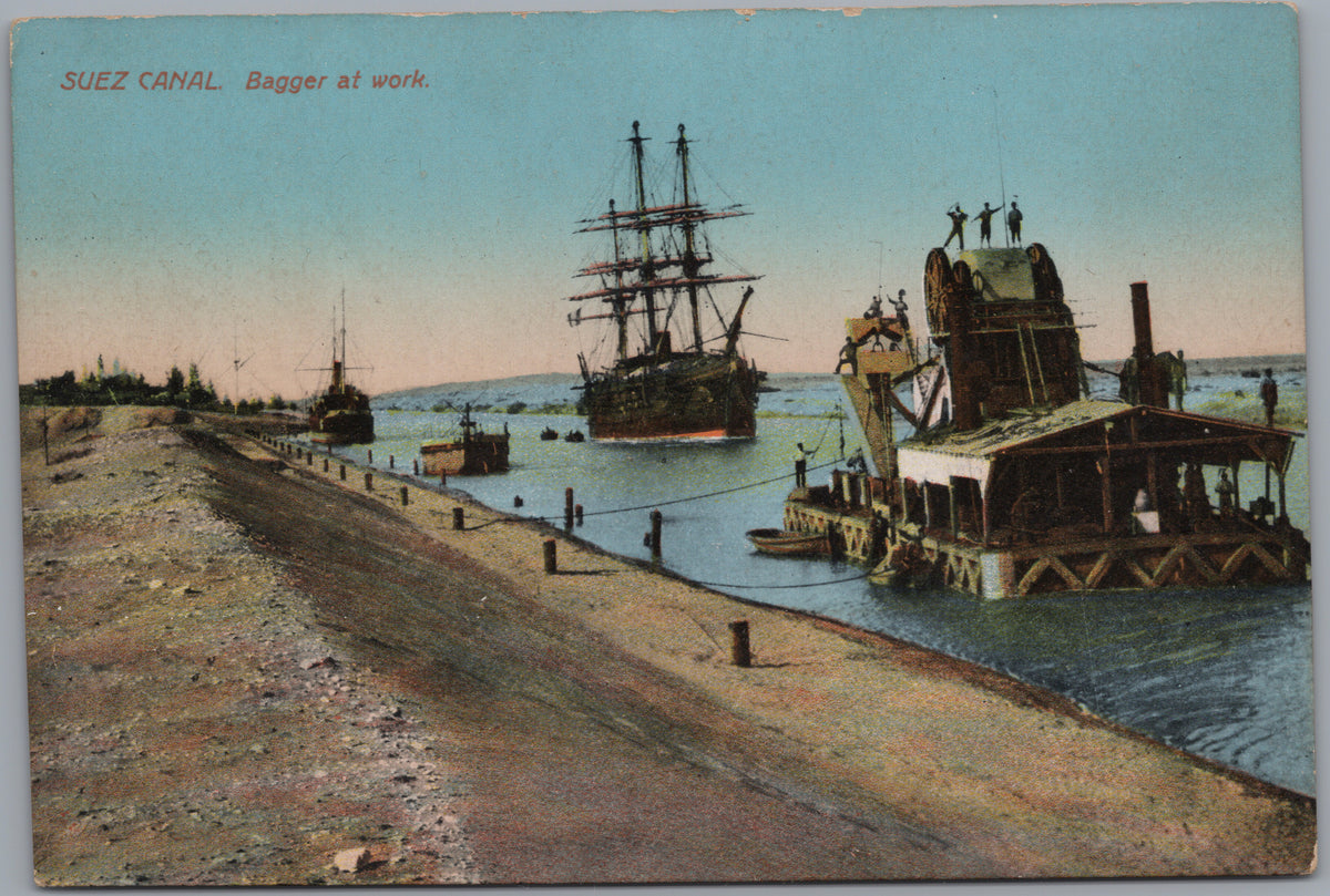 PC01330 | P33 | Port Said — Ships beside the Canal Quay — front
