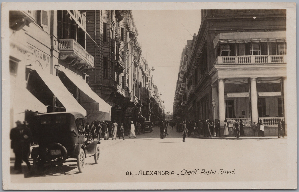 PC01341 | P35 | Alexandria — Cherif Pacha Street and Carriage — front