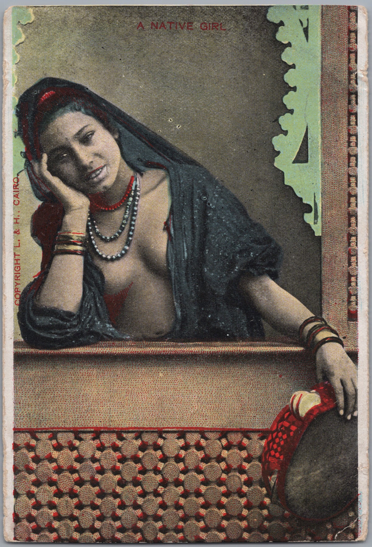 PC01355 | P36 | Egypt — Woman at a Decorative Window — front