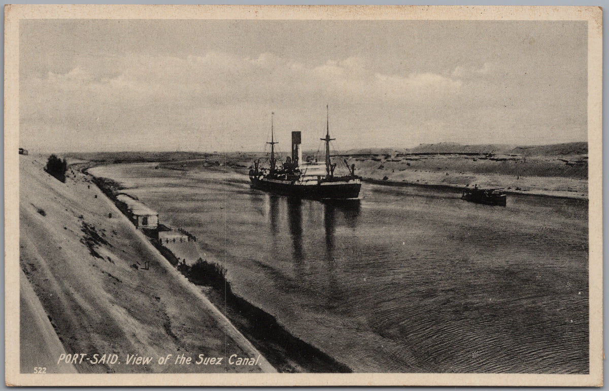 PC01387 | P39 | Suez Canal — Steamship on the Canal — front