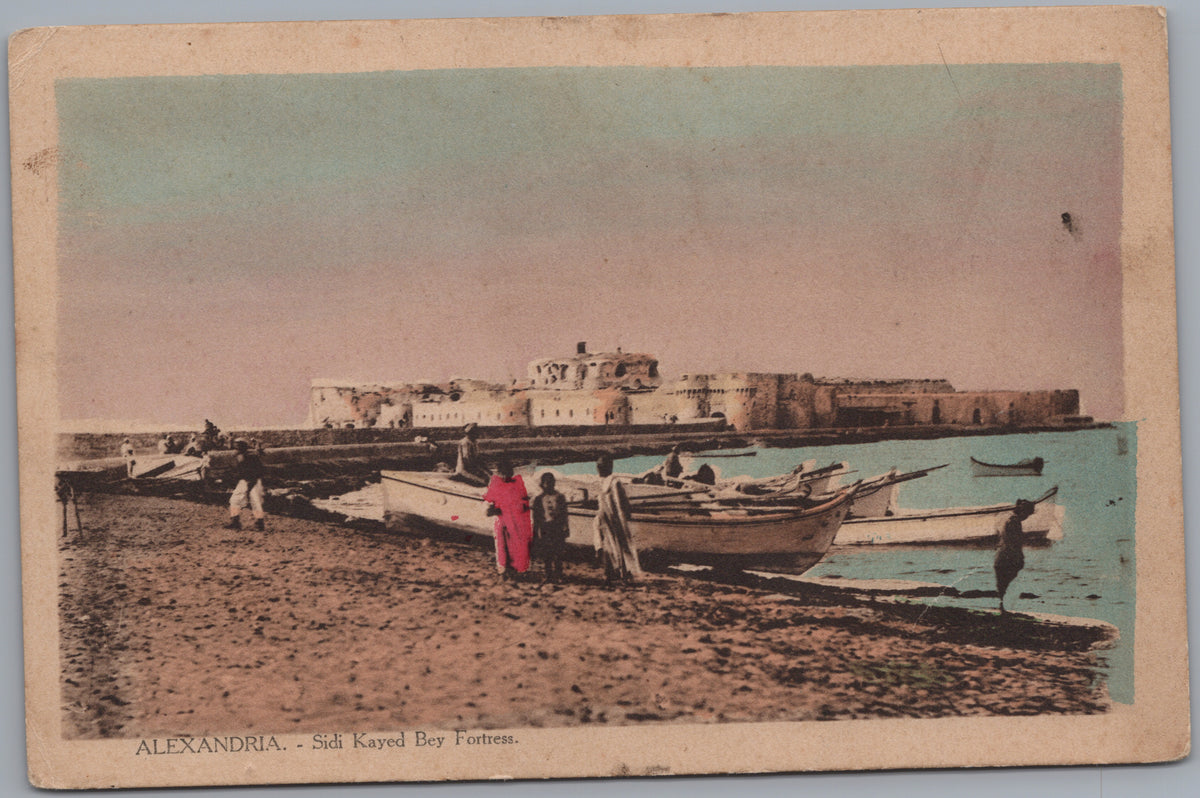PC01433 | P44 | Alexandria — Fishing Boats and Coastal Fort — front