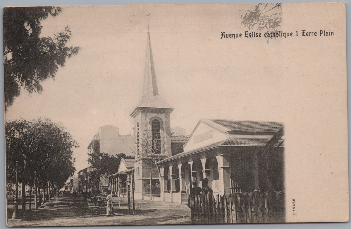 PC02017 front — Catholic Church and Tree-Lined Avenue