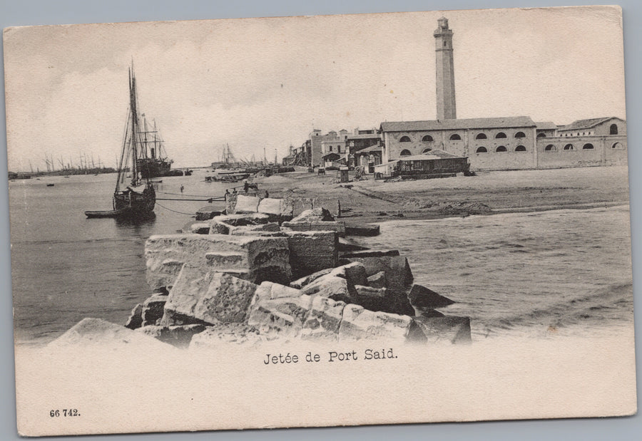 Port Said — Stone Jetty and Lighthouse