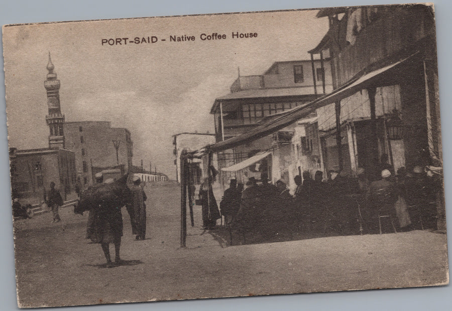 Port Said — Street Coffee House beneath Awnings