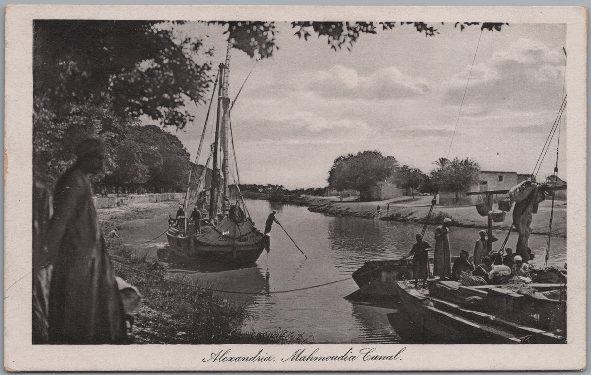 PC02209 front — Mahmoudia Canal with Moored Boats
