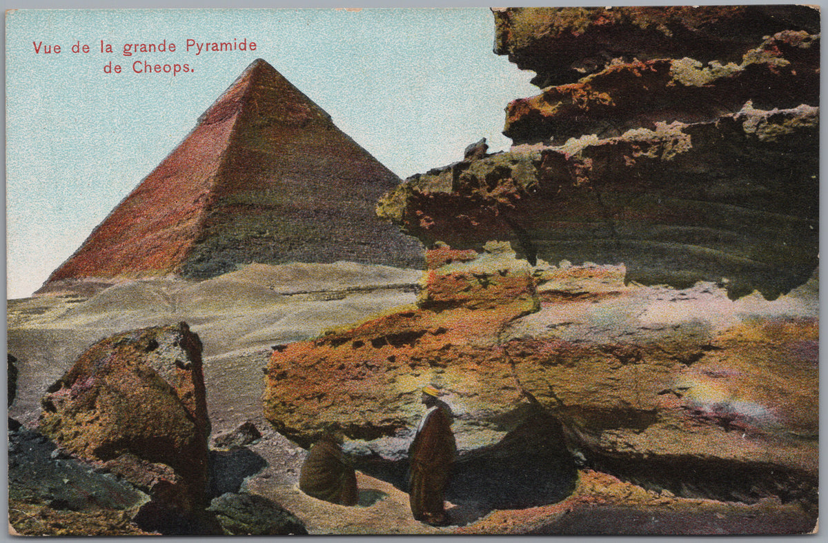 PC02219 front — Pyramid of Cheops Seen past Rocky Outcrops