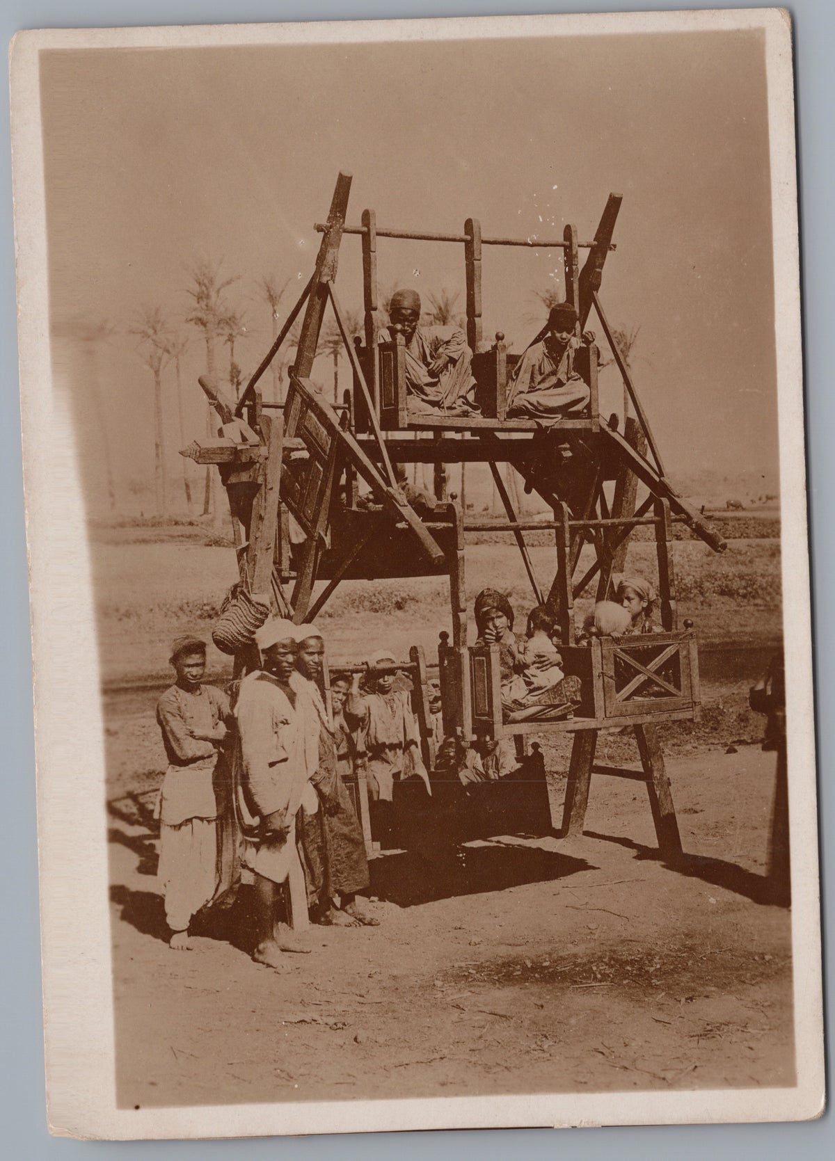 PC02254 front — Wooden Fairground Ride and Children