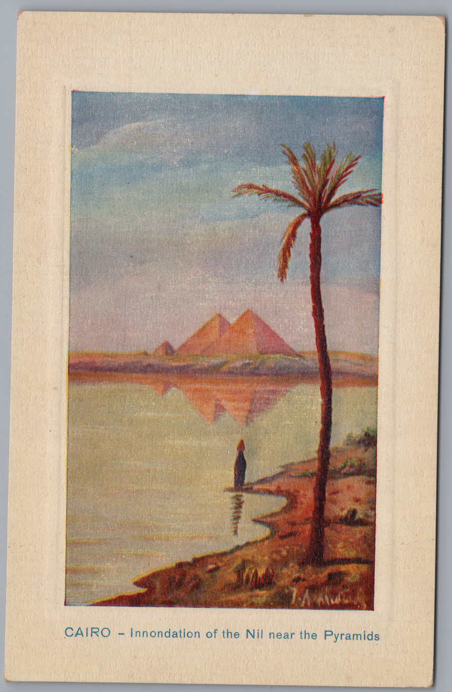 Giza — Illustrated Nile Flood near the Pyramids