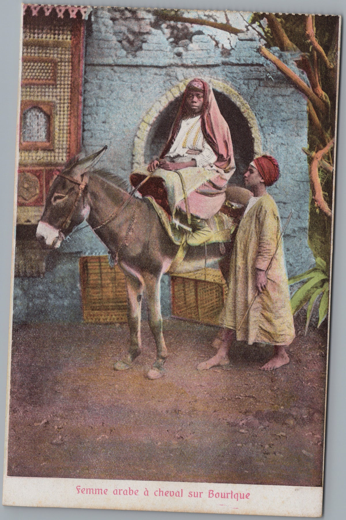 PC02328 front — Woman Riding a Donkey with Attendant