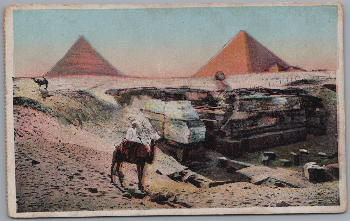 PC02374 front — Temple Ruins, Sphinx and Pyramids