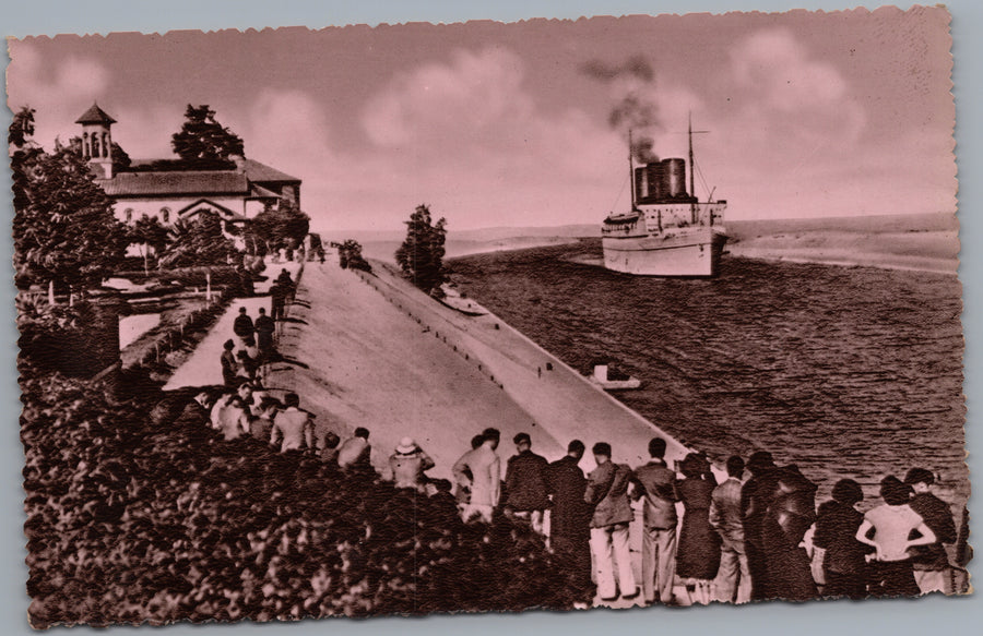 Ismailia — Steamer Passing the Canal Bank