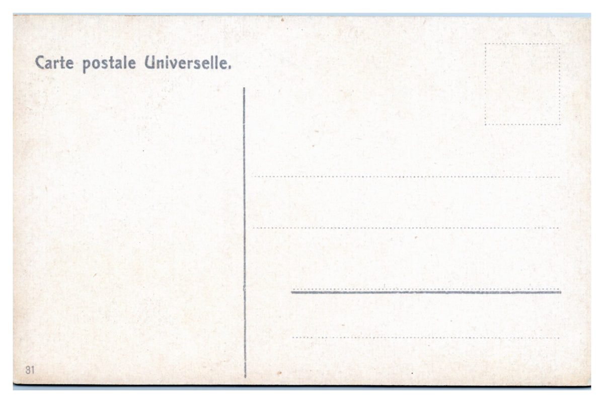 Giza — Pyramids, Palm Trees and Camel — postcard reverse