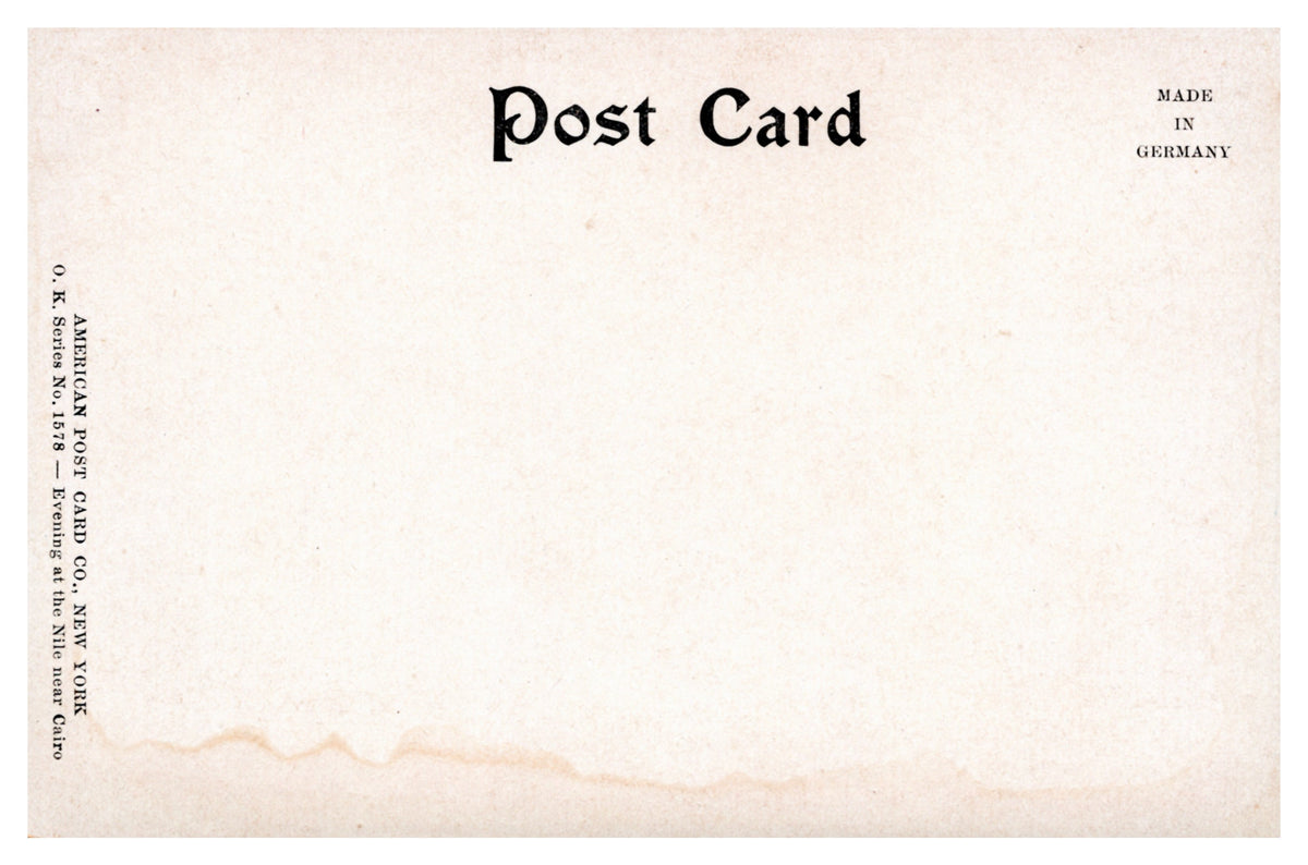 Cairo — Evening on the Nile — postcard reverse