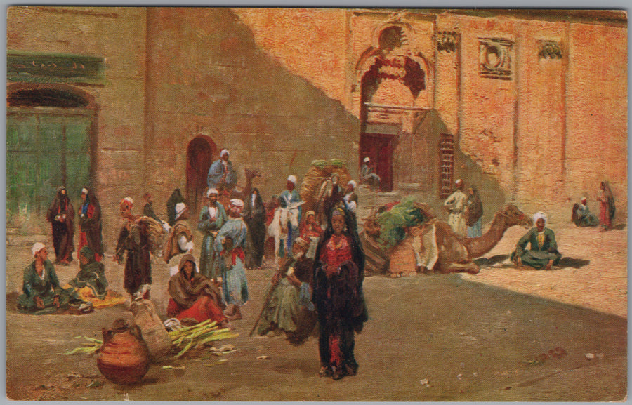 Egypt — Gathering outside an Ornate Doorway