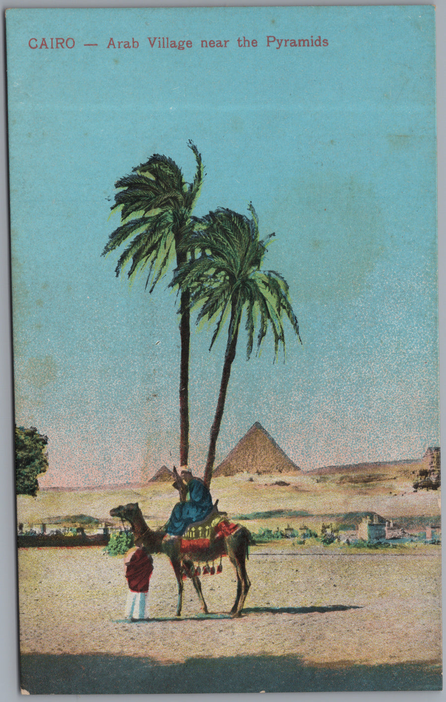 Giza — Camel Rider beneath Palm Trees