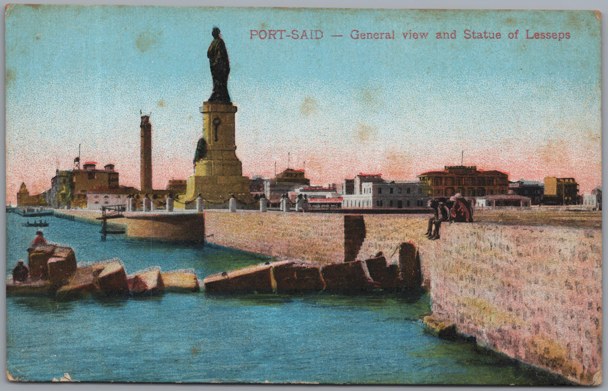 PC01091 | P10 | Port Said — Waterfront and de Lesseps Statue — front