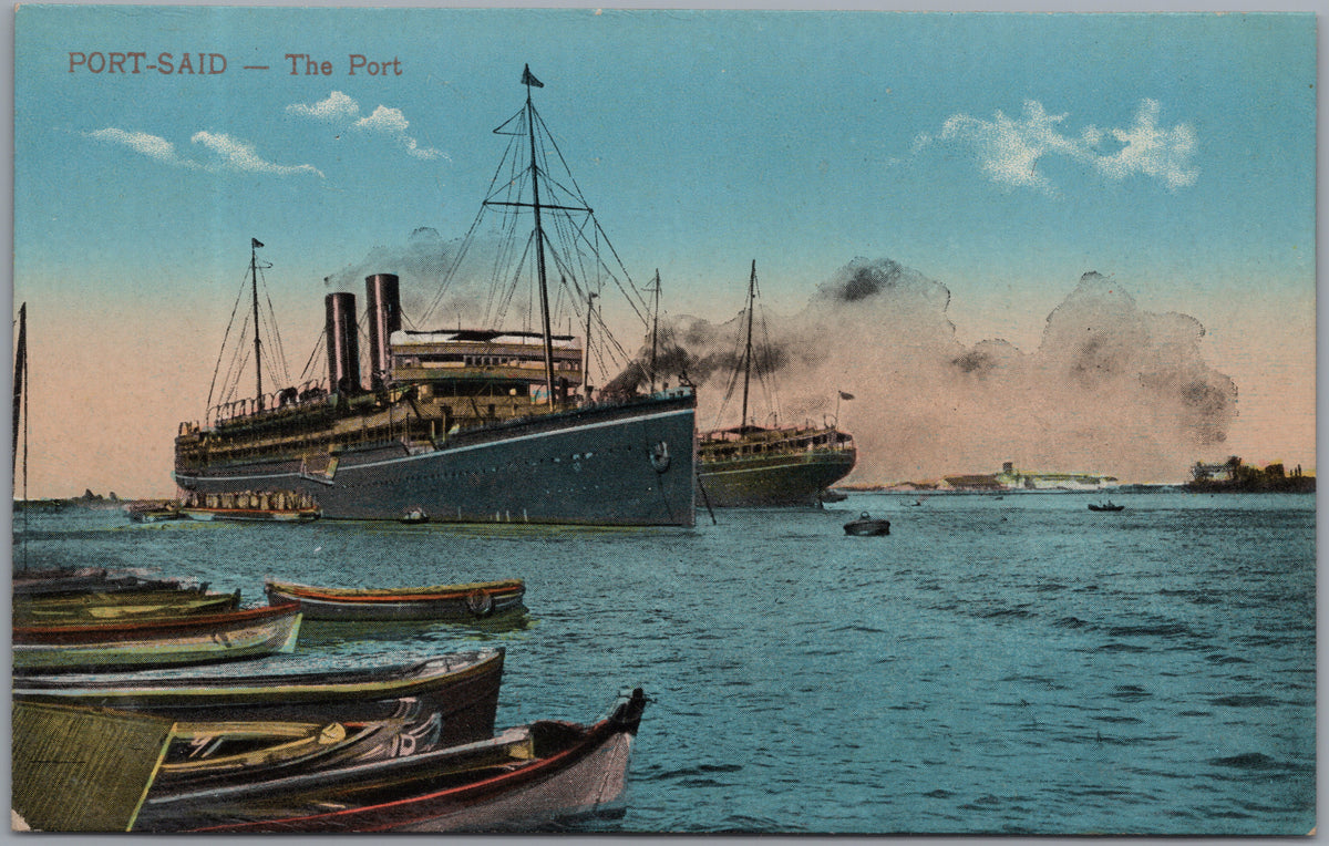 PC01095 | P10 | Port Said — Steamship in the Harbour — front