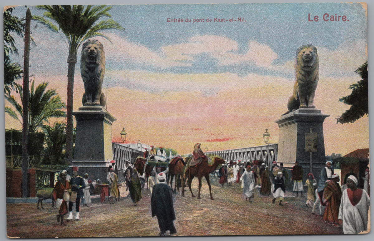 PC01116 | P12 | Cairo — Lion Statues at the Nile Bridge — front