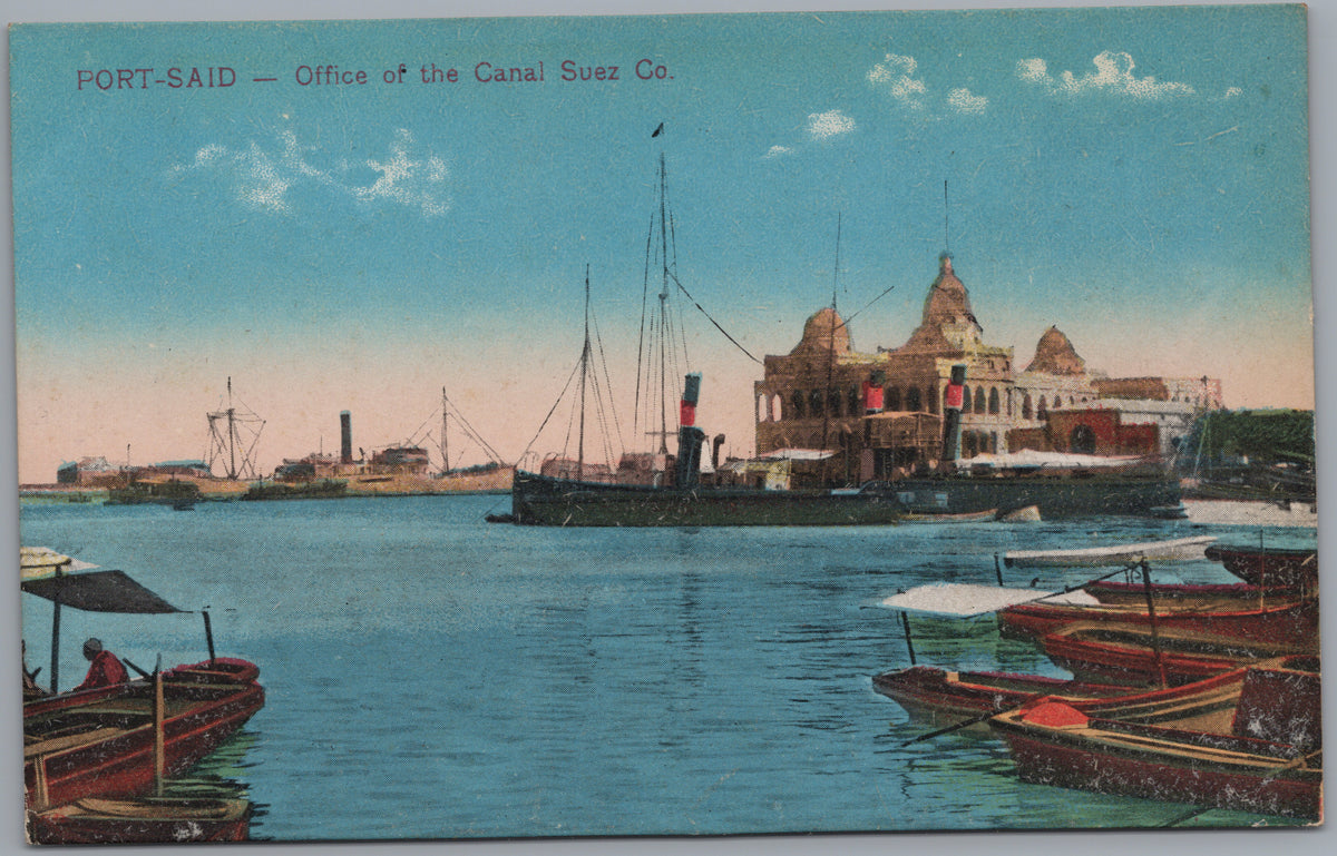 PC01131 | P14 | Port Said — Boats beside the Canal Offices — front