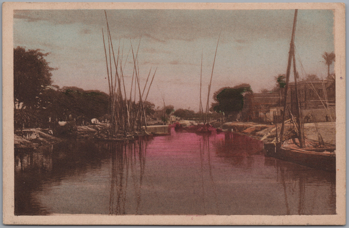 PC01142 | P15 | Alexandria — Boats on the Mahmoudieh Canal — front