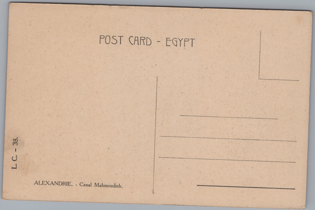 PC01152 | P16 | Alexandria — Palms beside the Mahmoudieh Canal — reverse