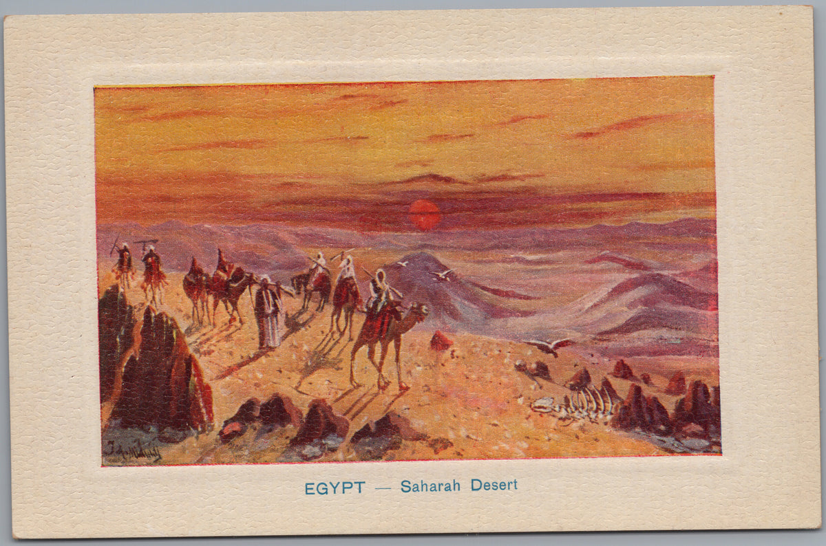 PC01164 | P17 | Egypt — Desert Caravan at Sunset — front