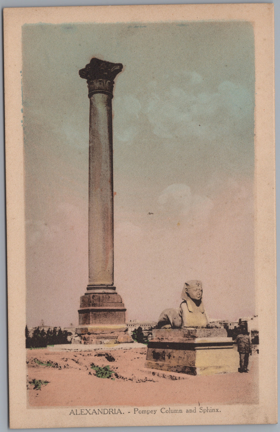 Alexandria — Pompey's Pillar with Stone Sphinx