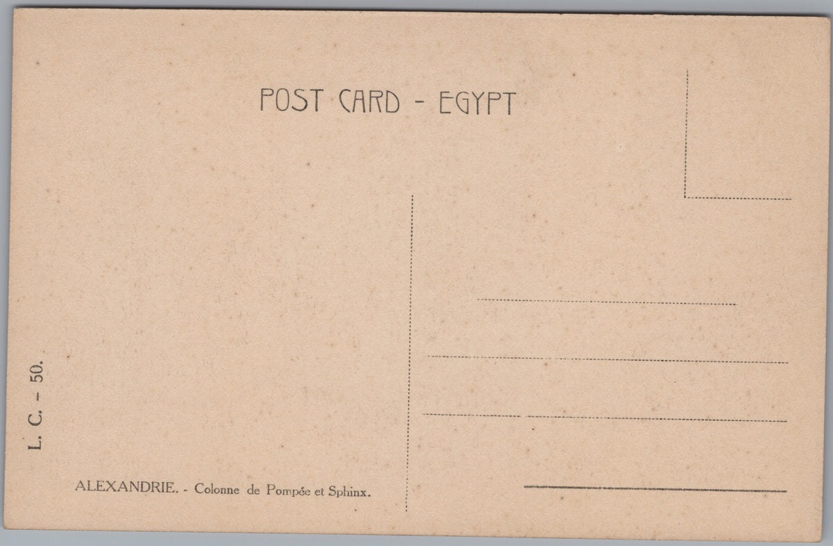 PC01167 | P17 | Alexandria — Pompey's Pillar with Stone Sphinx — reverse
