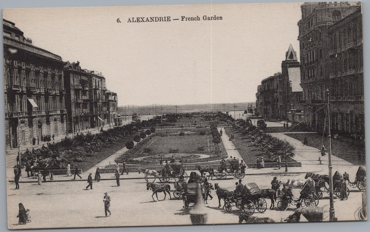 PC01230 | P23 | Alexandria — French Gardens and Carriages — front