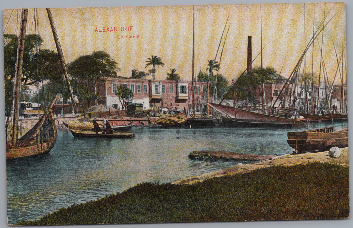 PC01261 | P27 | Alexandria — Sailing Boats beside Canal Buildings — front