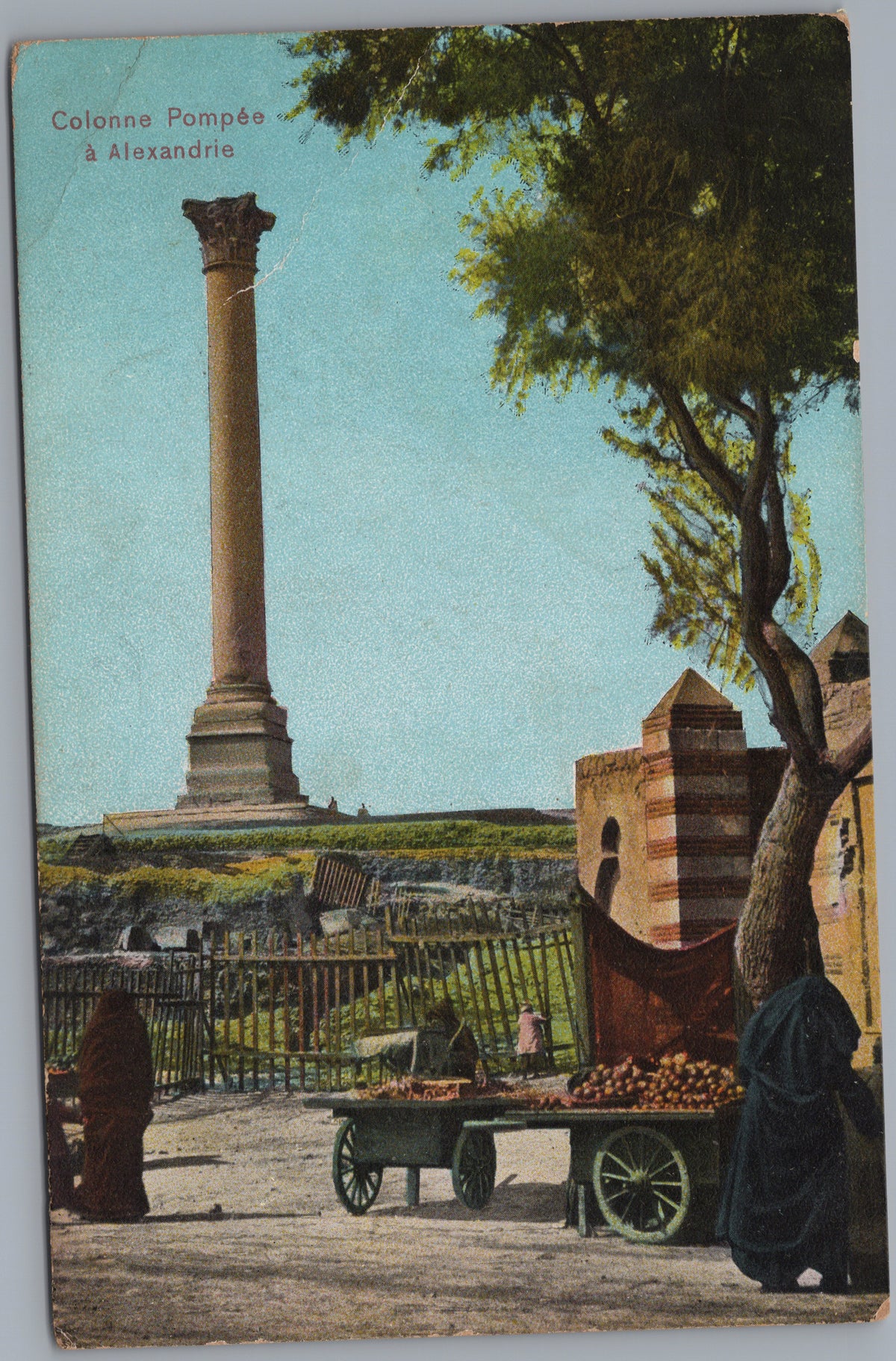 PC01266 | P27 | Alexandria — Pompey's Pillar beyond Trees and Figures — front