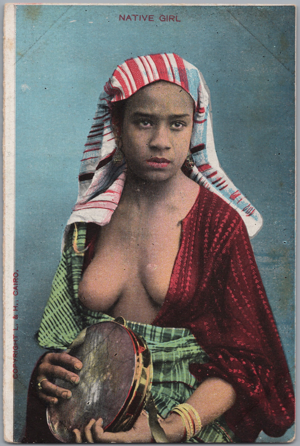 PC01356 | P36 | Egypt — Portrait with Striped Head Covering — front