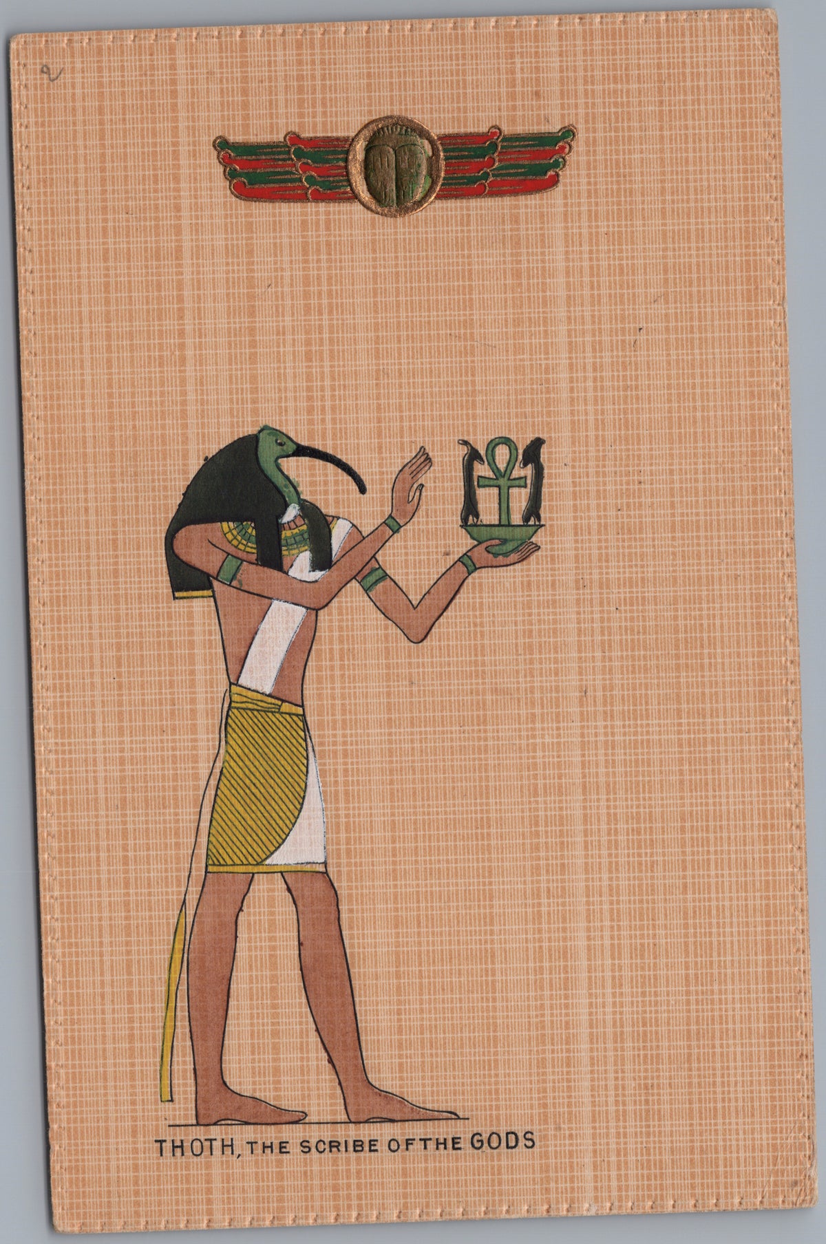 PC01383 | P39 | Egypt — Ancient Egyptian Figure and Winged Emblem — front