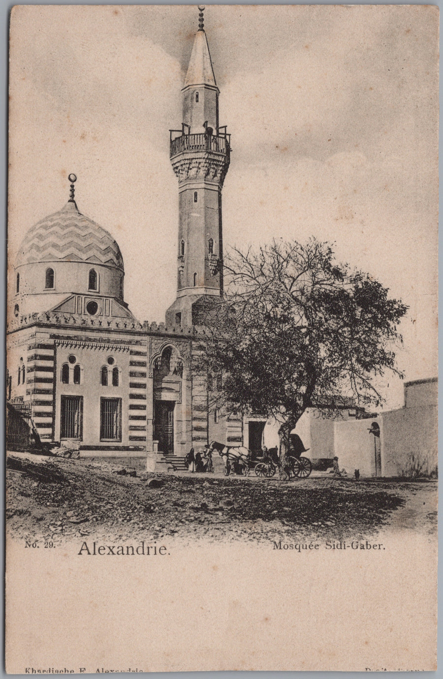 Egypt — Mosque and Minaret beside a Tree