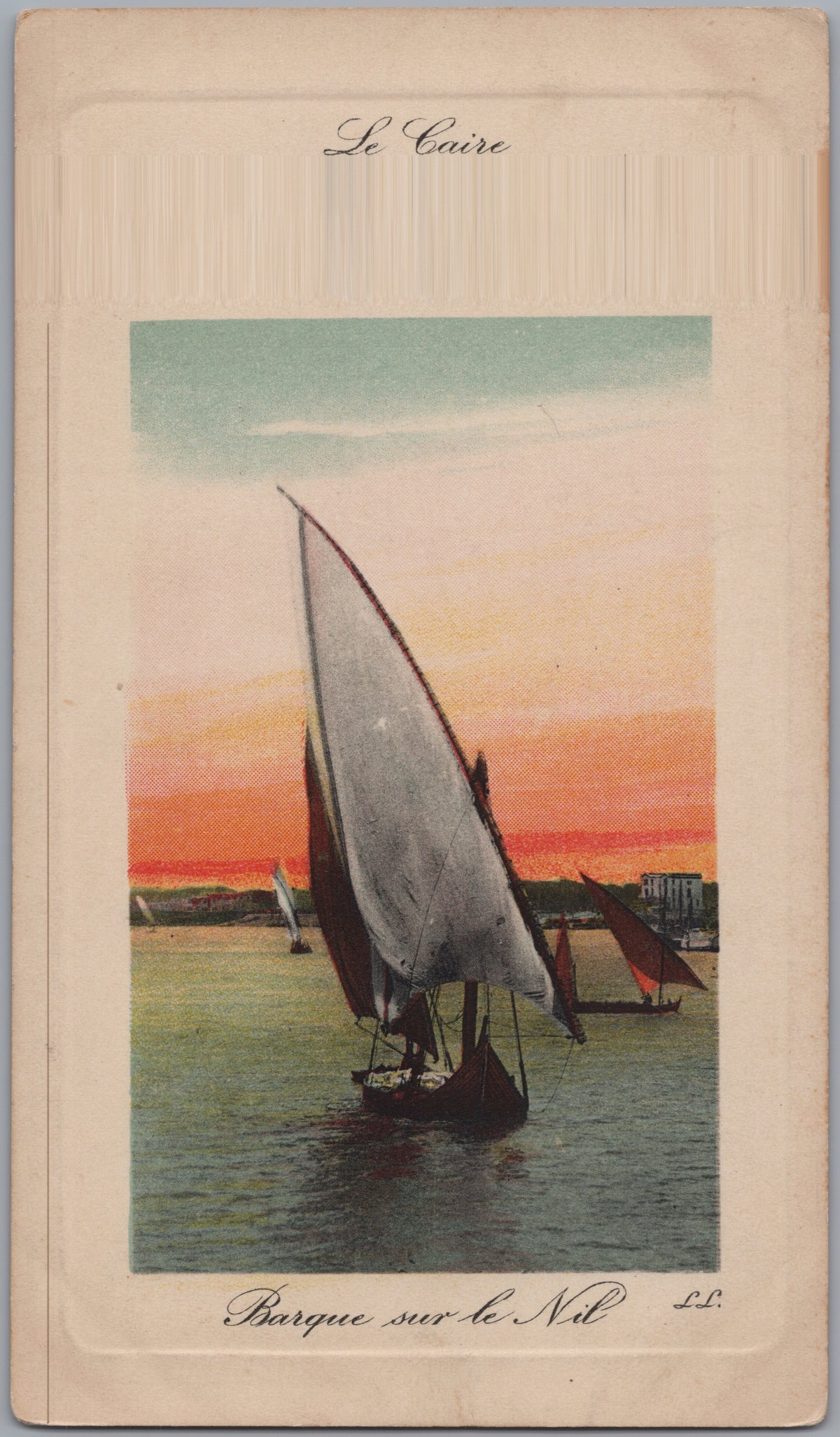 PC01399 | P40 | Egypt — Sailing Boats at Sunset — front